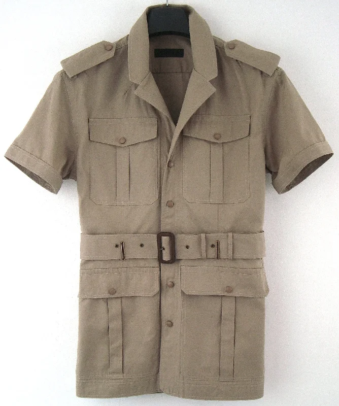 2011 Short-Sleeve Tailored Military Jacket with Metal Details