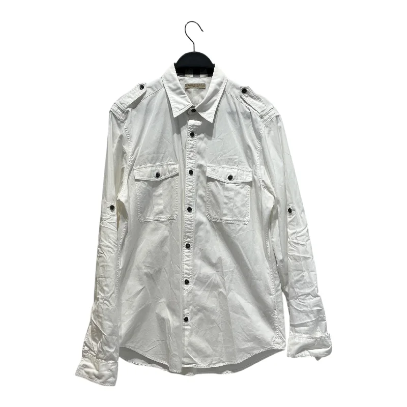 BURBERRY BRIT/LS Shirt/M/Cotton/WHT/