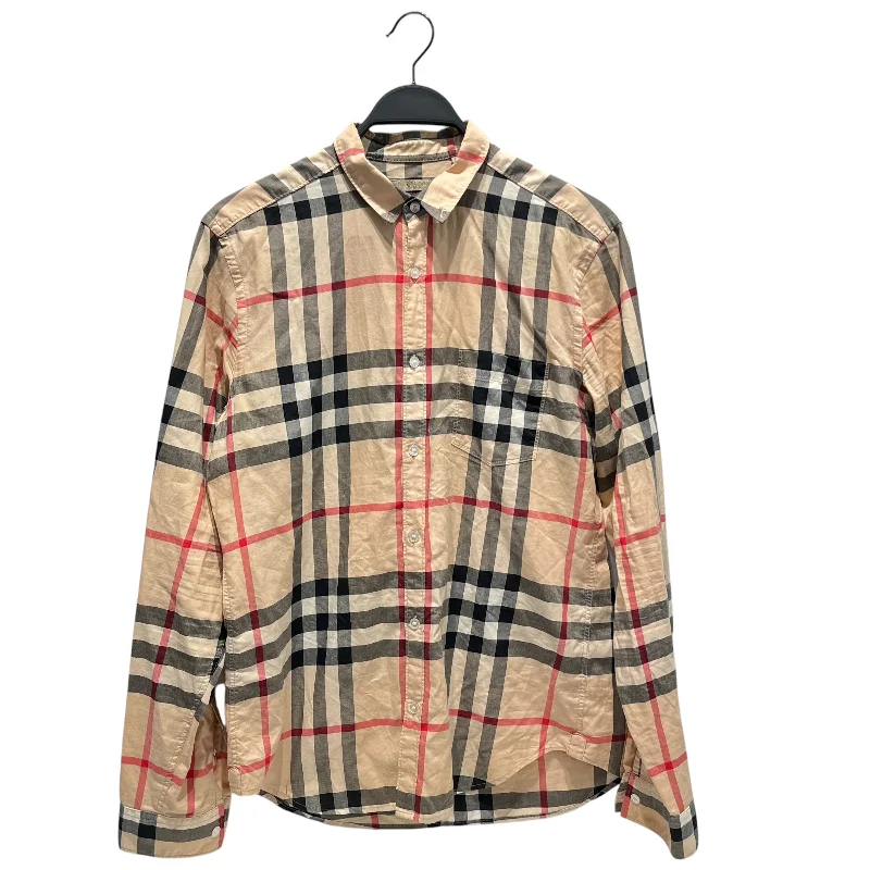 BURBERRY/LS Shirt/M/Cotton/CRM/Plaid/