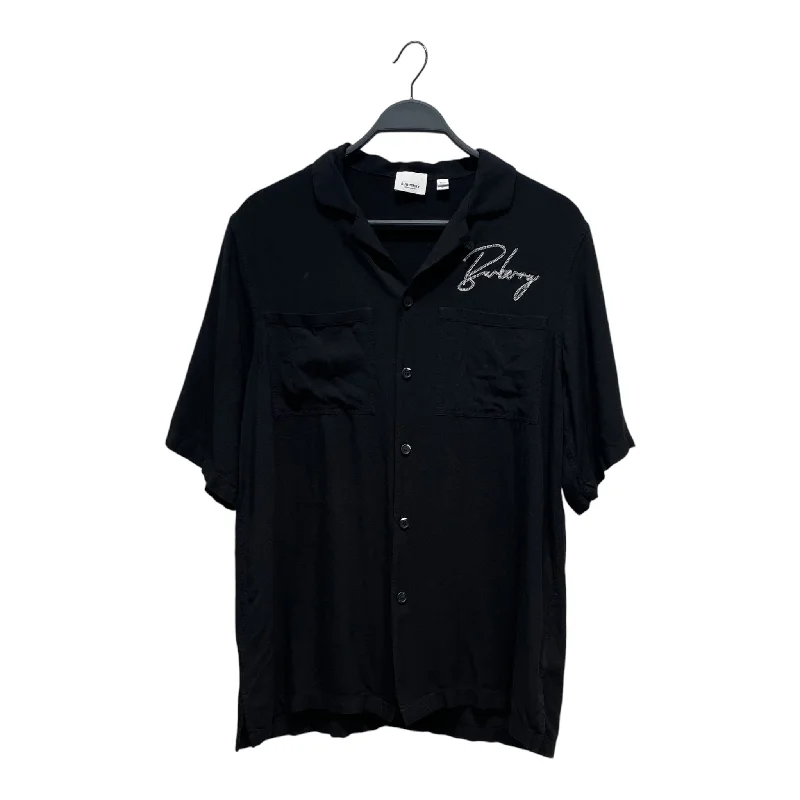 BURBERRY LONDON/SS Shirt/M/Cotton/BLK/ROLLAND SHIRT