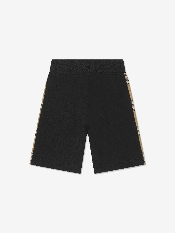 Burberry Boys Nolen Check Insert Shorts in Black