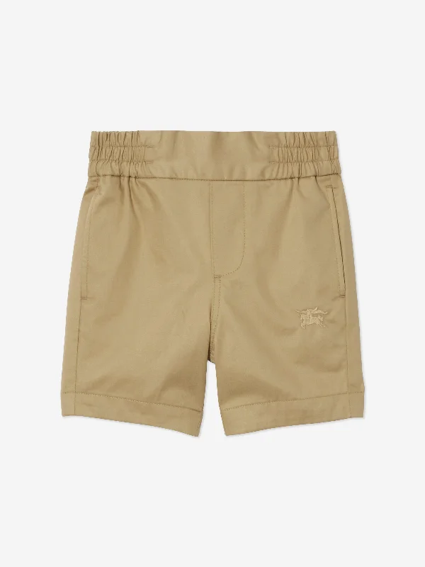 Burberry Boys Travard Logo Shorts in Beige