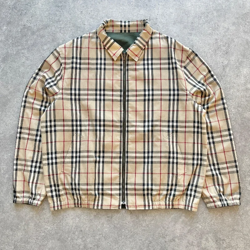 Burberry 2000s reversible nova check harrington jacket (L)