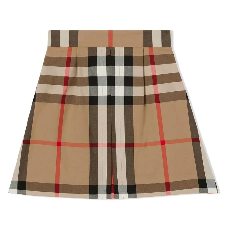 Beige Checkered Skirt