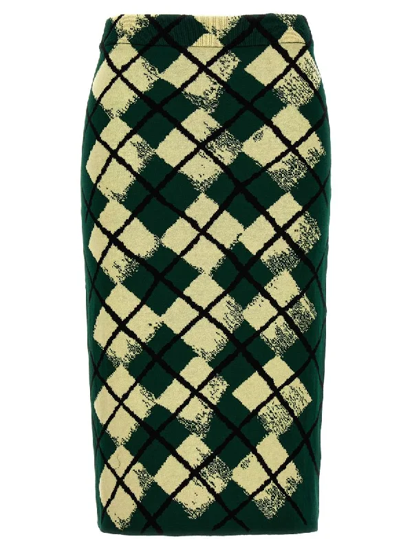 Burberry Argyle Pattern Skirt