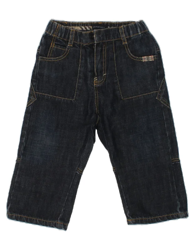 BURBERRY Baby Boys Straight Jeans 12-18 Months W18 L10  Navy Blue Cotton