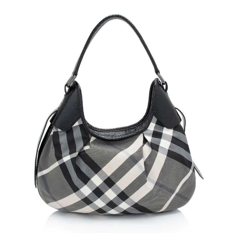 Burberry Beat Check Brooklyn Hobo (SHF-3eG8ej)