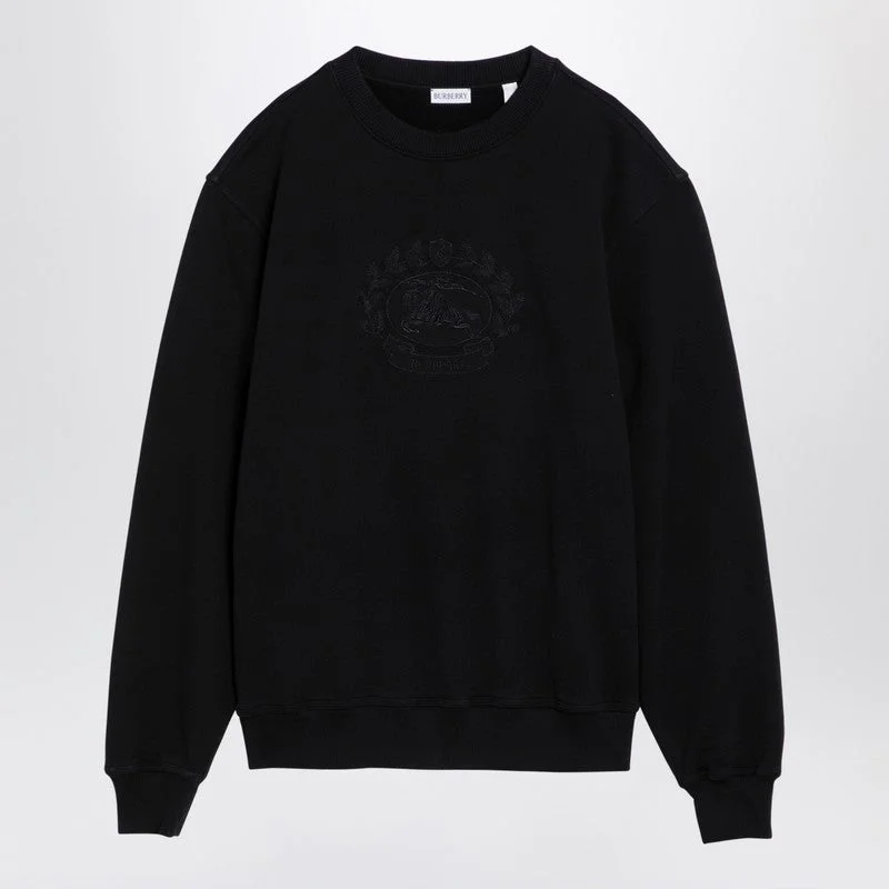 Burberry Black Cotton Crew-Neck Sweatshirt With Logo Men