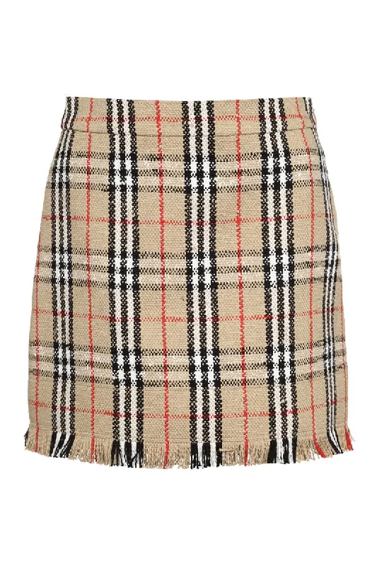 Burberry Bouclé Wool Skirt