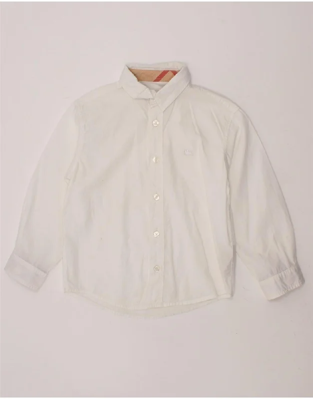 BURBERRY Boys Shirt 3-4 Years White Cotton