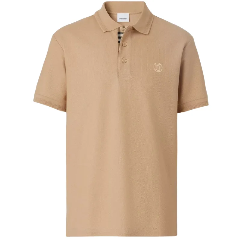 Burberry Branded Circle Logo Camel Beige Polo Shirt