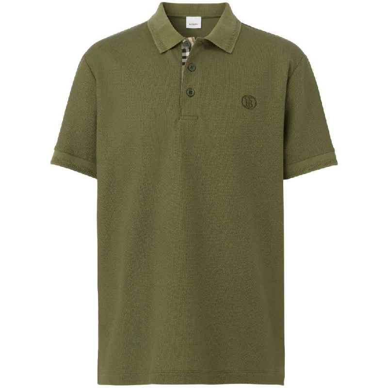 Burberry Branded Circle Logo Olive Polo Shirt