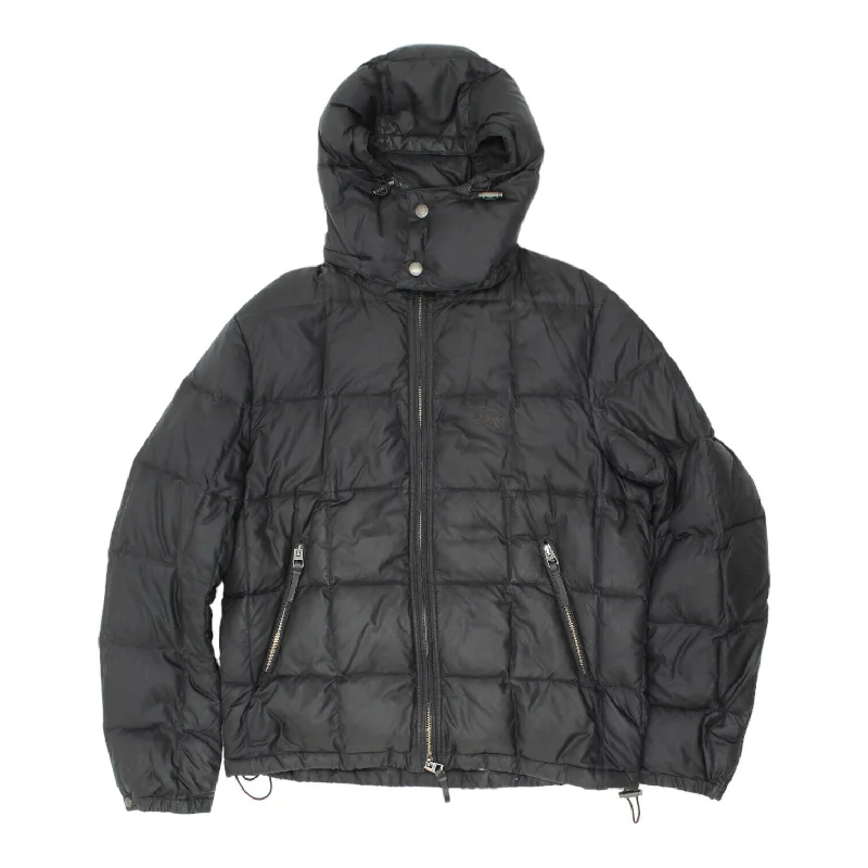 Burberry Brit Mens Black Hooded Puffer Jacket | Vintage High End Designer Coat