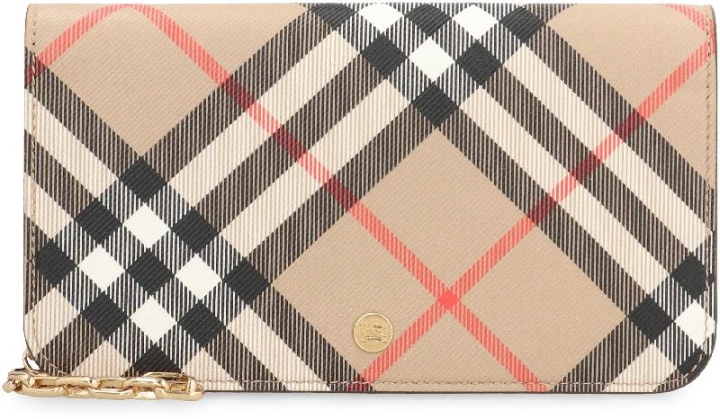 Burberry Burberry Check Fabric Wallet On Chain