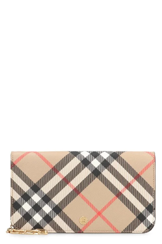 Burberry Burberry Check Fabric Wallet On Chain