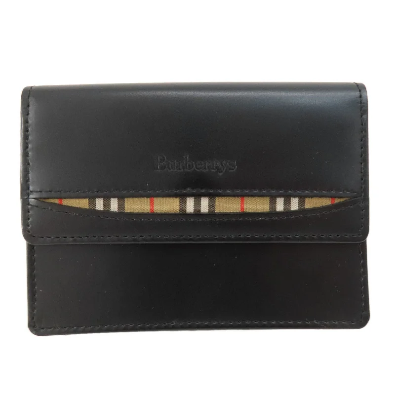 Burberry Business Card Holder Holder/Card Case Leather Women's BURBERRY