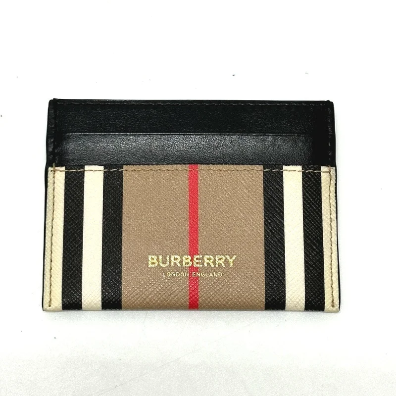 Burberry Business Card Holder Pass Case Card Case Beige Black