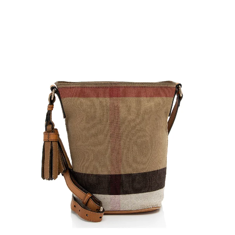 Burberry Canvas Check Ashby Mini Hobo (SHF-NypDEp)