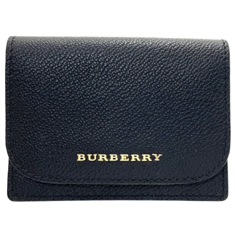 Burberry Card Case Business Holder Leather Black BURBERRY IC Pass 10305