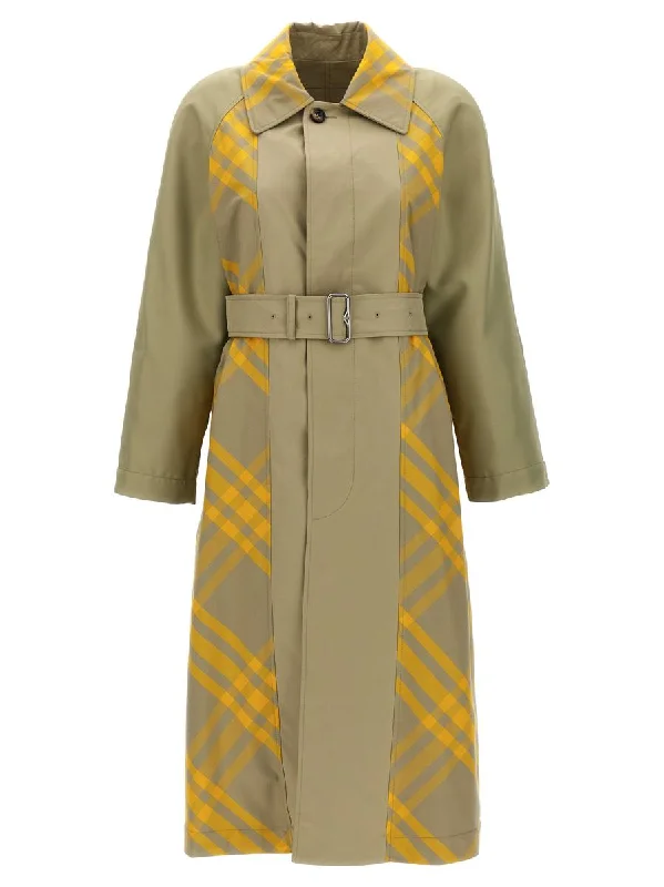 Burberry Check Insert Trench Coat