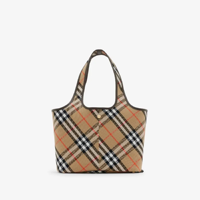 BURBERRY Check Motif Mini Tote Bag