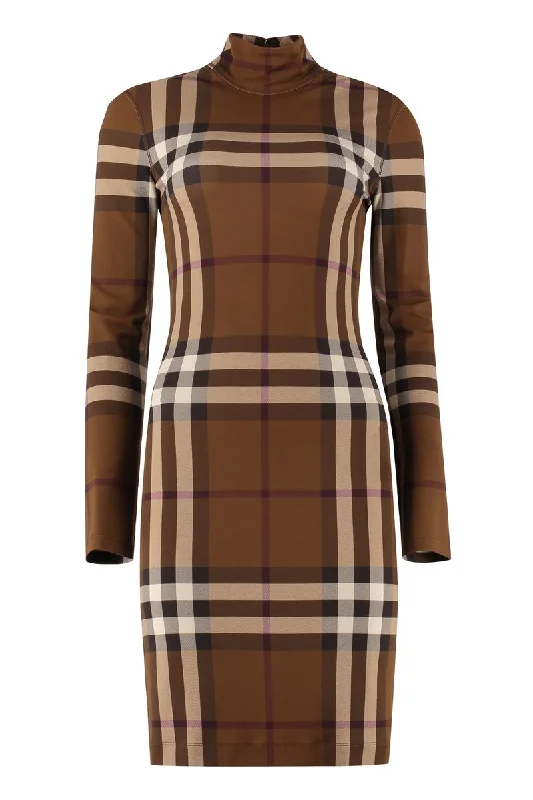 Burberry Checked Jersey Mini Dress