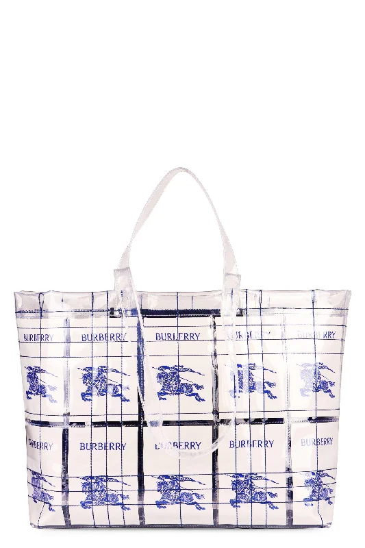 BURBERRY Clear Tote Handbag for Men - Rigid Plastic with EKD Logo Labels and Double Handles