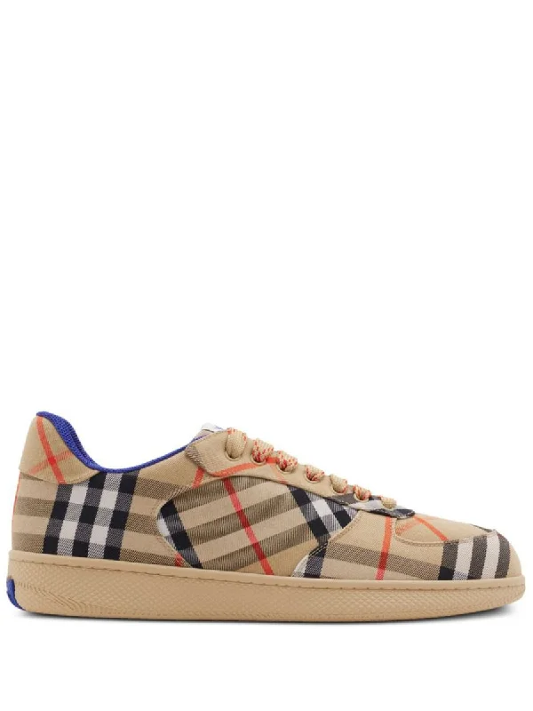 Burberry Cotton-Blend Check Terrace Sneakers Shoes