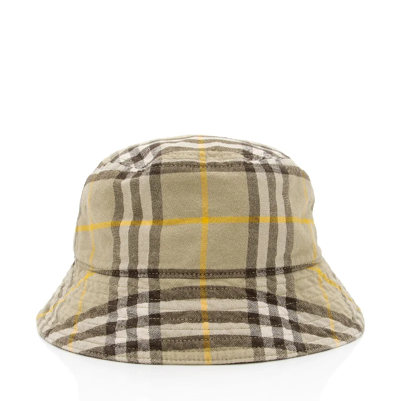 Burberry Cotton Check Bucket Hat - Size M (SHF-FKLYU8)