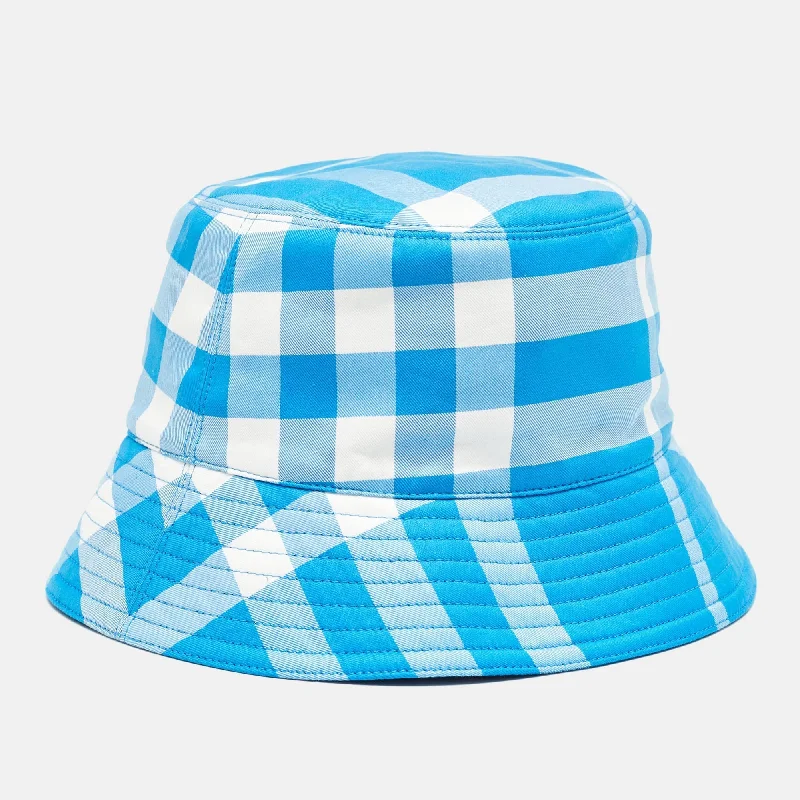 BURBERRY Cotton Checked Bucket Hat M