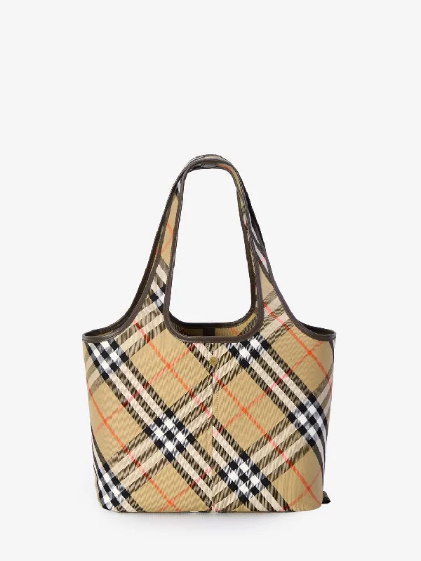 BURBERRY Elegant Check Mini Tote with Calfskin Accents 41x14x26 cm