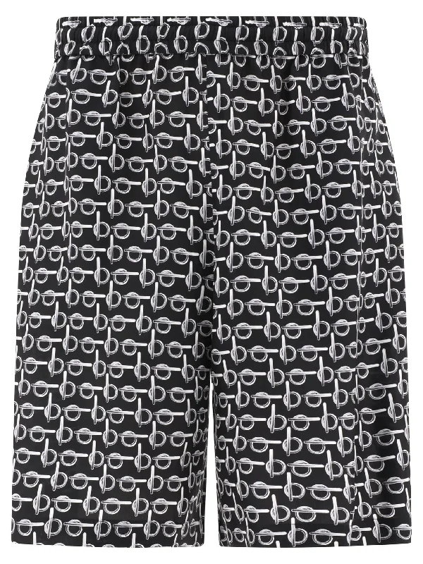 BURBERRY Elegant Printed Silk Shorts for Men