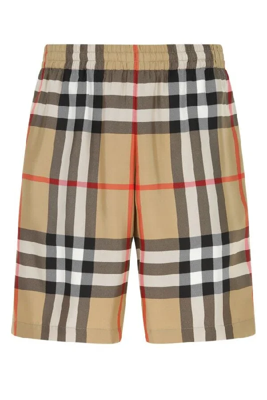 Burberry Man Embroidered Silk Bermuda Shorts