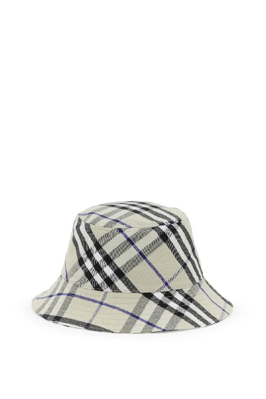 Burberry Ered Cotton Blend Bucket Hat With Nine Words Women