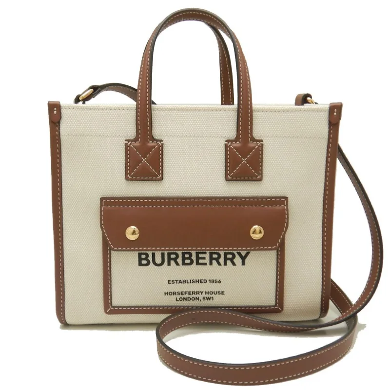 BURBERRY Freya Tote 80441431 bag Canvas x leather Natural Tan 251907