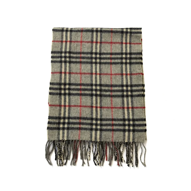 Burberry Grey Nova Check Lambswool Scarf