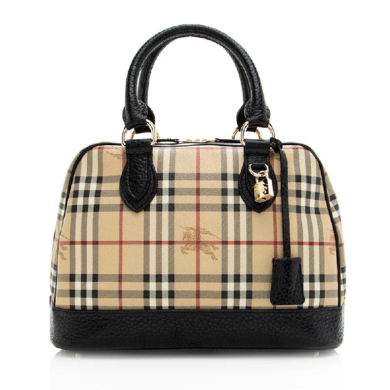 Burberry Haymarket Check Bowling Satchel (SHF-19714)