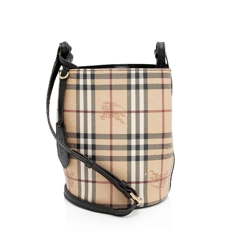 Burberry Haymarket Check Lorne Bucket Bag (SHF-KR1Hvi)