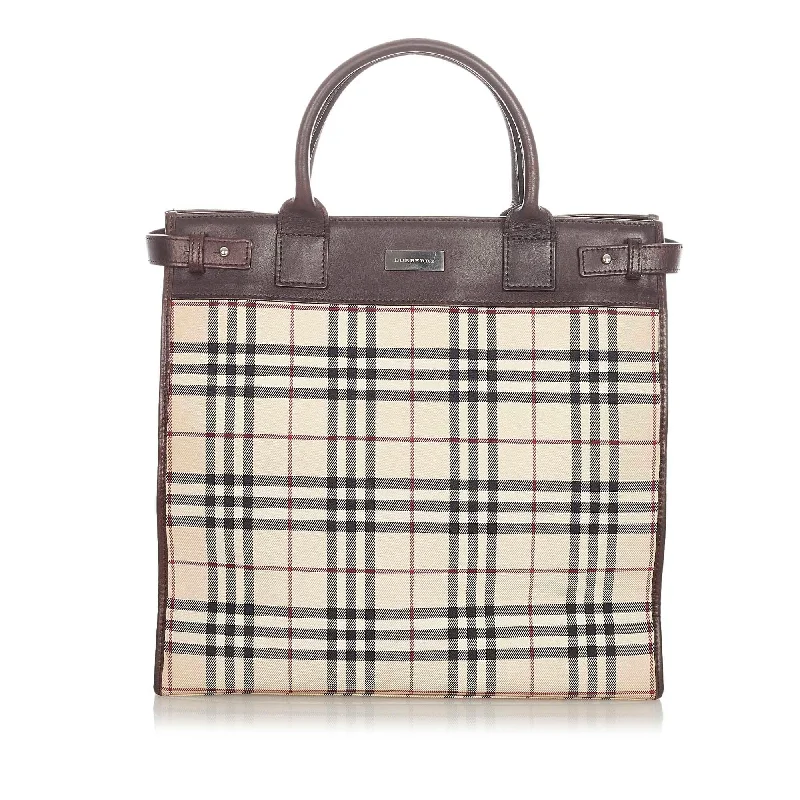 Burberry House Check Canvas Satchel (SHG-22096)