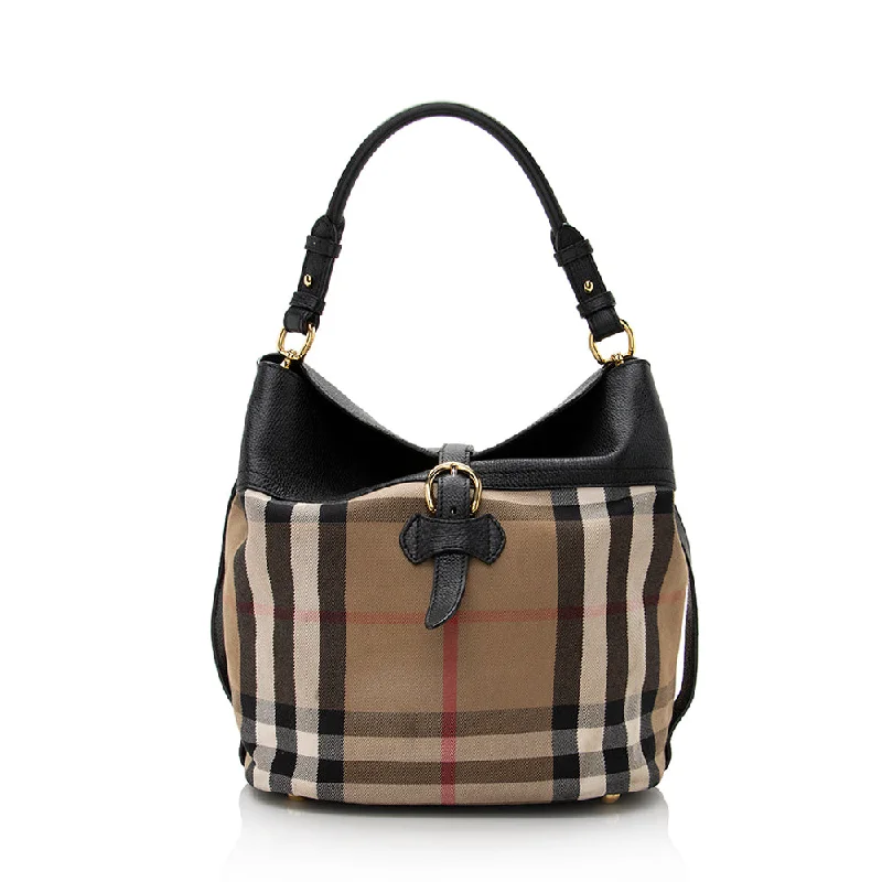 Burberry House Check Sycamore Medium Hobo (SHF-22098)