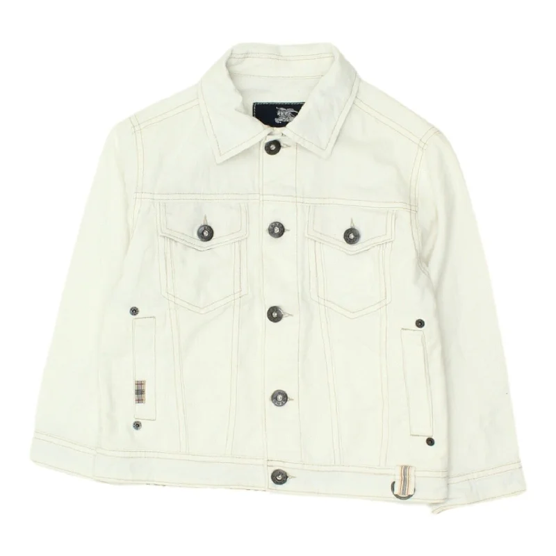 Burberry Kids White Denim Jean Jacket | Vintage Boys Girls High End Designer VTG