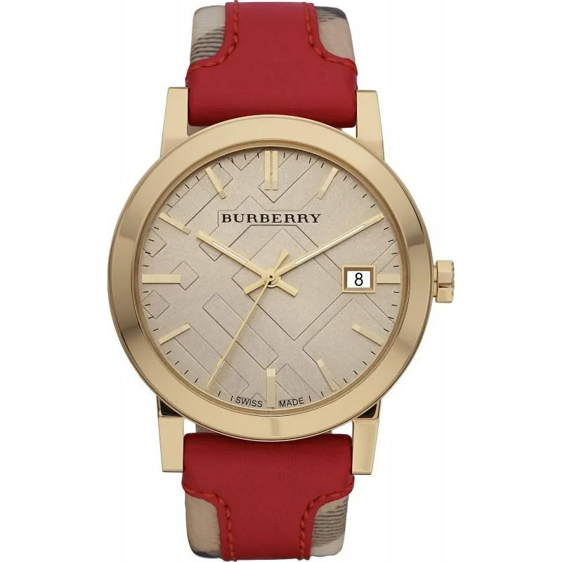 Burberry Ladies The City Check Champagne Watch BU9017