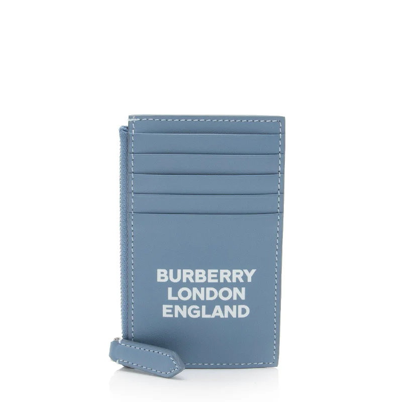 Burberry Leather Logo Alwyn Zip Card Case (SHF-pZvuMz)