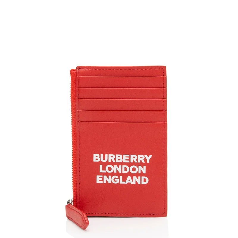 Burberry Leather Logo Alwyn Zip Card Case (SHF-raRJkL)