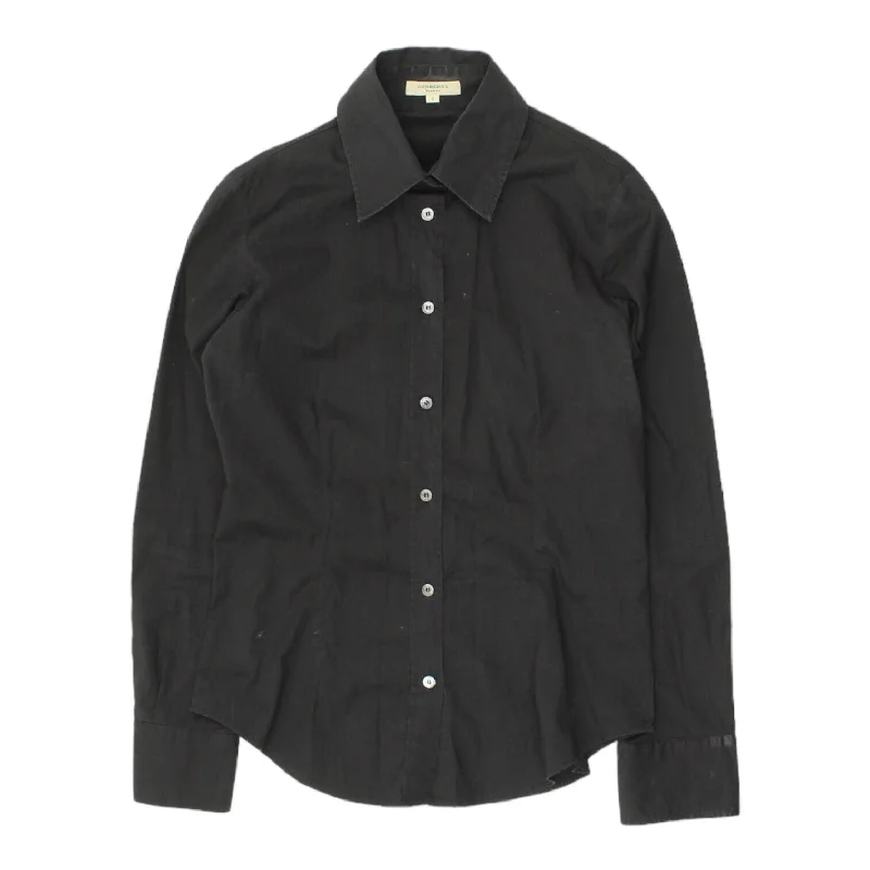 Burberry London Mens Black Button Up Shirt | Vintage High End VTG Designer