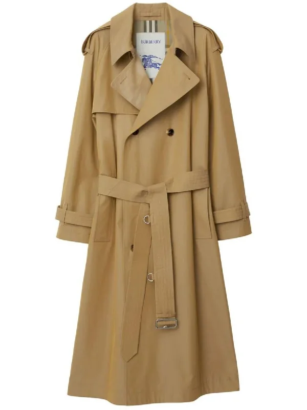 Burberry Long Gabardine Trench Coat Clothing