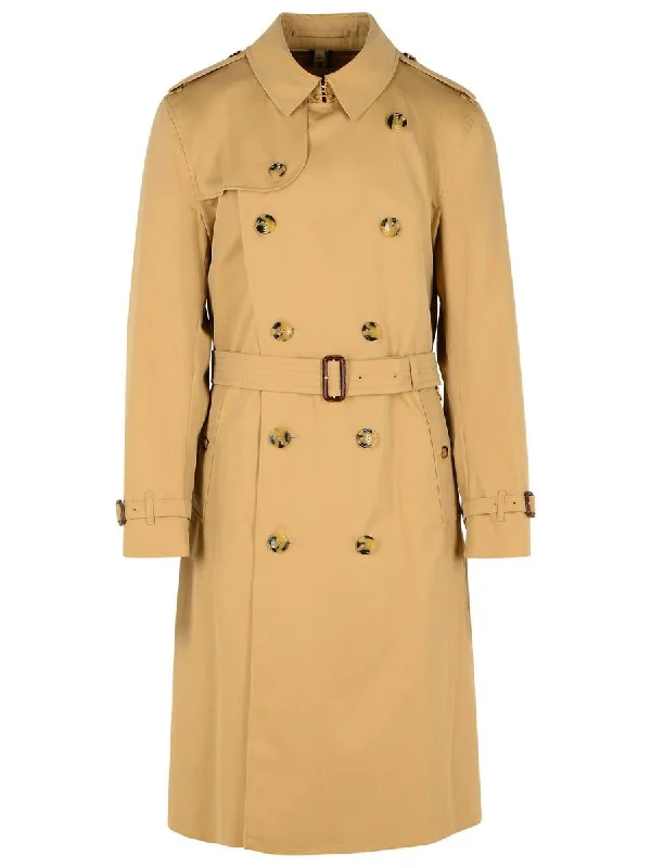 Burberry Long 'Kensington' Beige Cotton Trench Coat