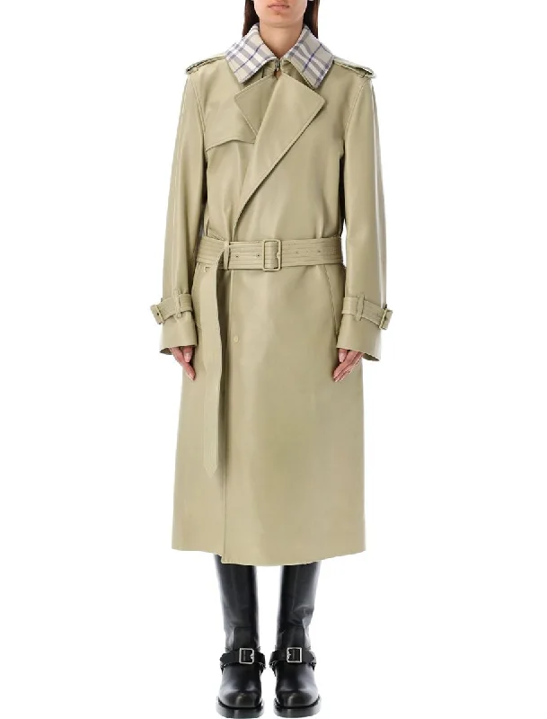 Burberry Long Leather Trench Coat