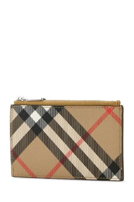 Burberry Man Printed Canvas Check Card Holder