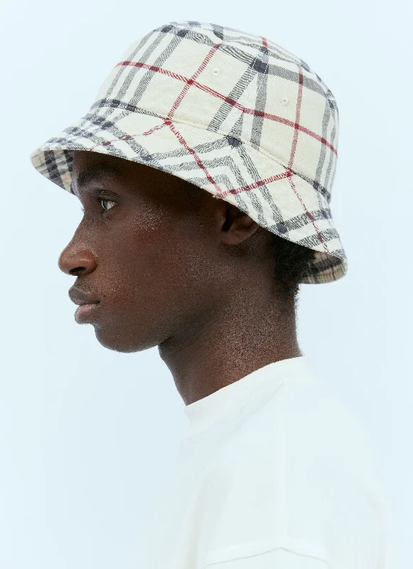 Burberry Men Check Cotton Bucket Hat